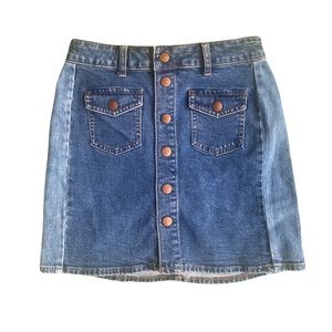 Madewell Two Tone Denim Skirt